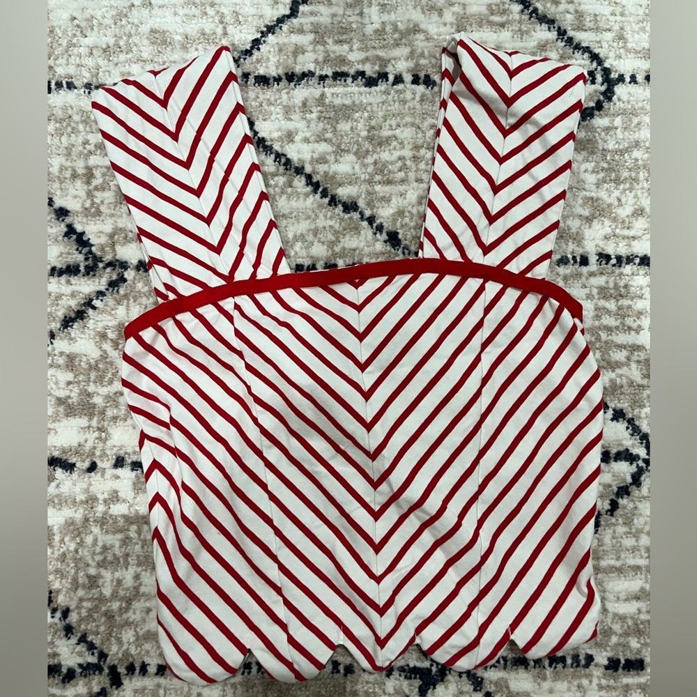 Maeve by Anthropologie Red and White Striped Crop Top